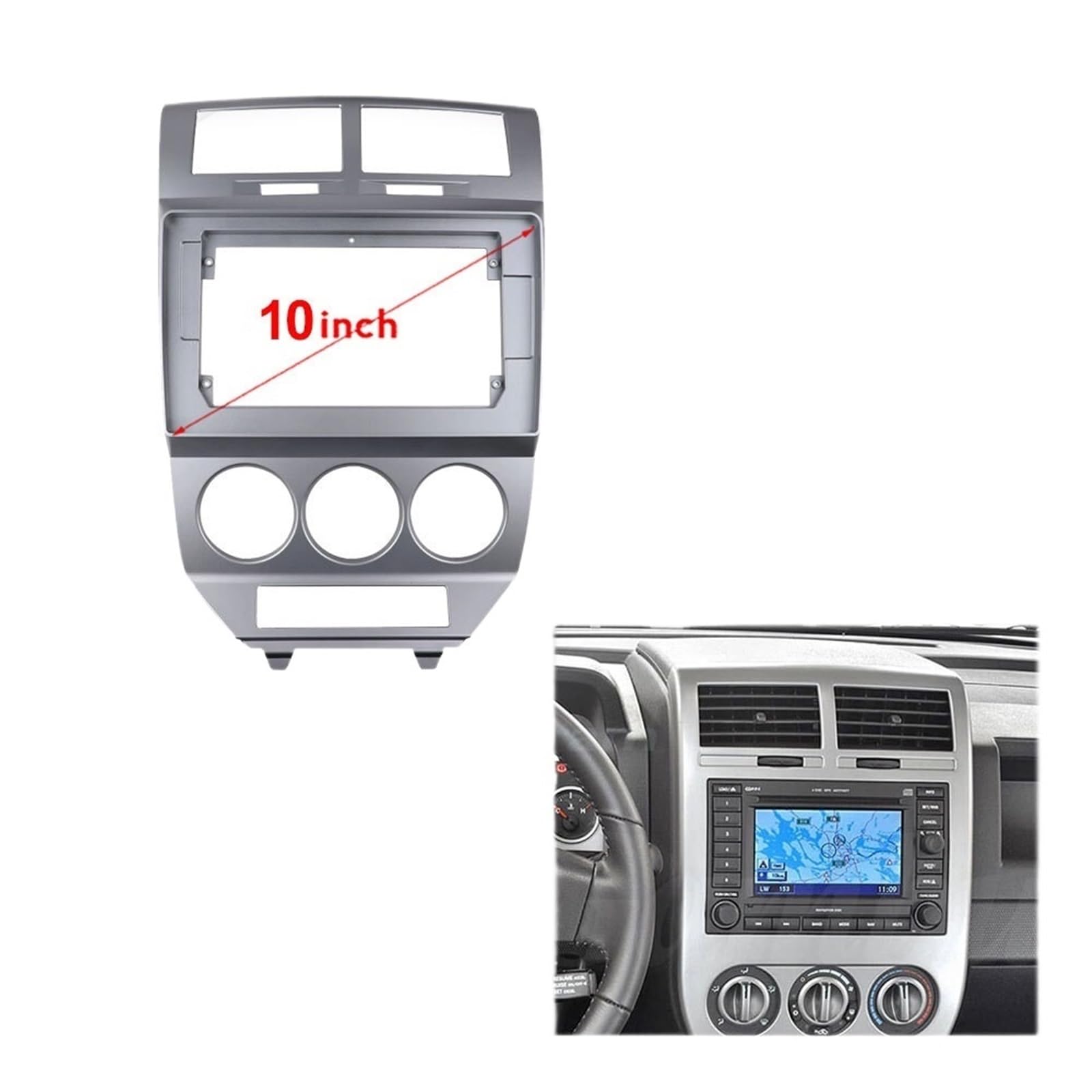 Autoradiorahmen 10 Zoll/Fit for DODGE CALIBRE 2007 2008 2009 2010 Auto DVD Rahmen Audio Adapter Dash Trim Kits Facia Panel radio Player bildschirm 2 Din Autosoundsystemrahmen von CarFitEssentials