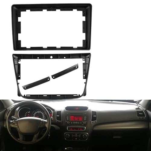 Autoradiorahmen 9 Zoll 2 Din Auto Stereo Radio Fascia Audio DVD GPS MP5 Panel Rahmen Dash Adapter Mount Kit/Fit for KIA SORENTO 2012-2015 Autosoundsystemrahmen von CarFitEssentials