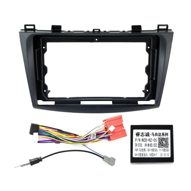 Autoradiorahmen 9-Zoll-Auto-Audio-Player-Faszienrahmen/Passend for Mazda 3 2010-2012 2-Din-DVD-Radio Multimedia-Stereo-Panel-Rahmen-Trim-Kit 2-Din Autosoundsystemrahmen von CarFitEssentials