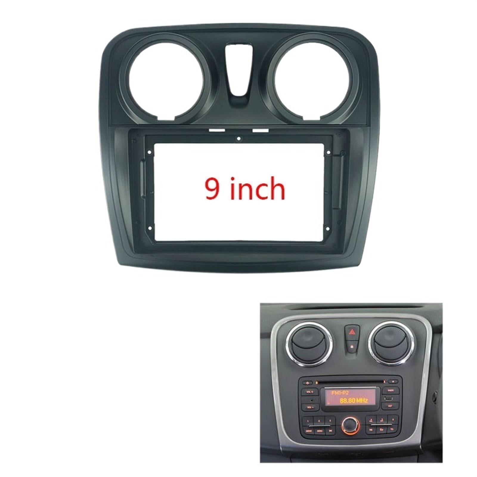 Autoradiorahmen Autoradio-Blende/Fit for DACIA Sandero/Symbol/Stepway Auto-Stereo-Panel Dash CD Trim Installationsrahmen Kit Center Control Holder Autosoundsystemrahmen von CarFitEssentials