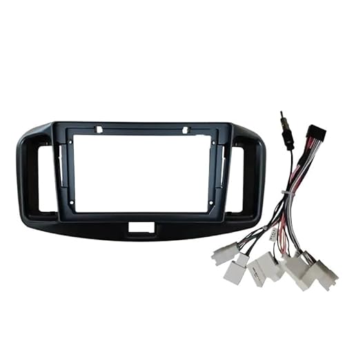 Autoradiorahmen Autoradio-Rahmen, 9 Zoll, Audio, passend for 2013–2017 DAIHATSU MIRA, GPS-Navigationsblende, Kunststoff-Blenden-Kit Autosoundsystemrahmen(Frame with Cable) von CarFitEssentials