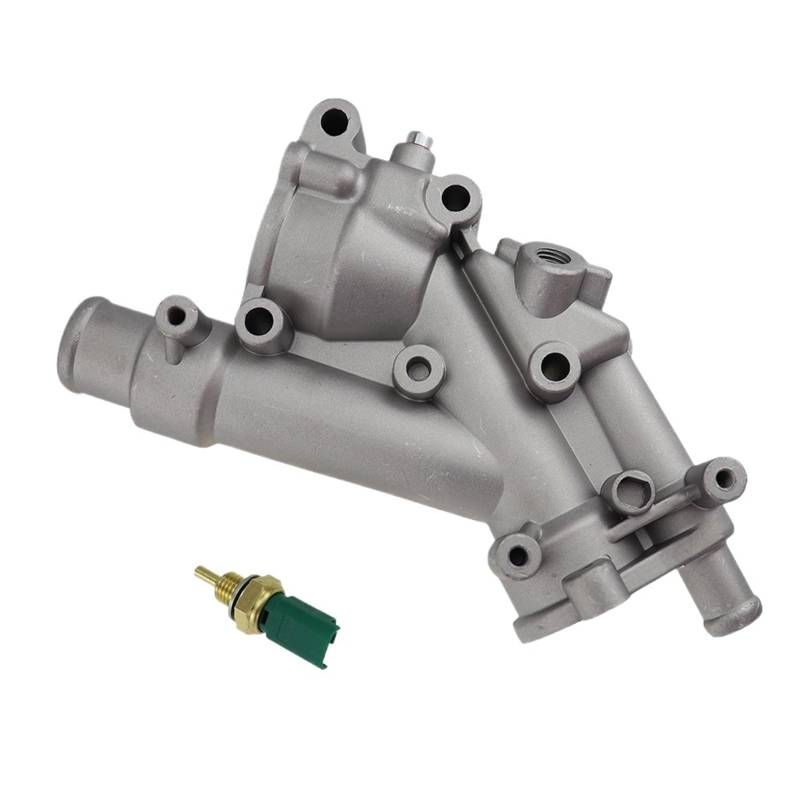 Thermostat Aluminium Auto Motor Kühlsystem Thermostat Gehäuse Flansch/Fit for Peugeot 307 407 Citroen C4 C5 9687927980 1338.AV 1338AV 1336.X9 Kühlmittel Thermostat(With 1 sensor) von CarFitEssentials