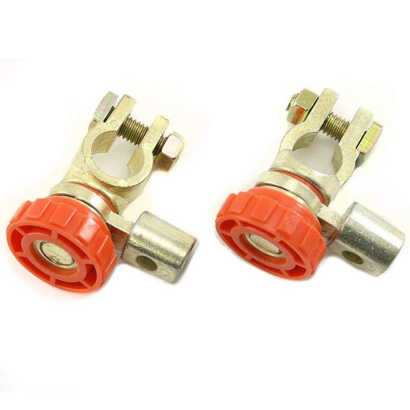 2x Screw Car Battery Terminals Quick Release Connector Terminal Clamp Heavy Duty 12V von CarJoy