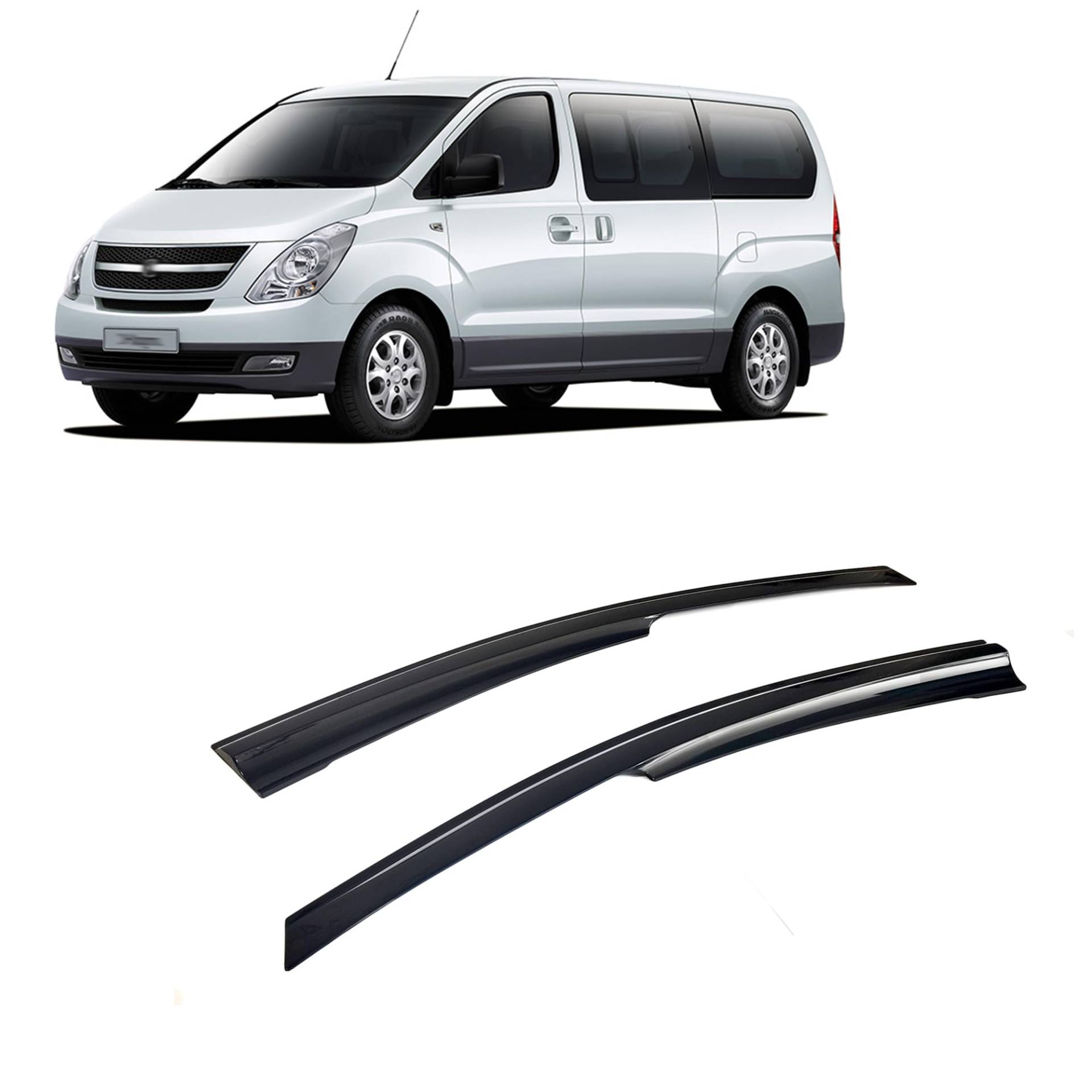 CarJoy Windabweiser Luftabweiser Regenabweiser Seitenfensterabweiser Kompatibel mit Hyundai H1 Minibus 2008-2015 Autofenster Regenschutz Regenabweiser Anklebbare Deflektoren 2 Stück von CarJoy