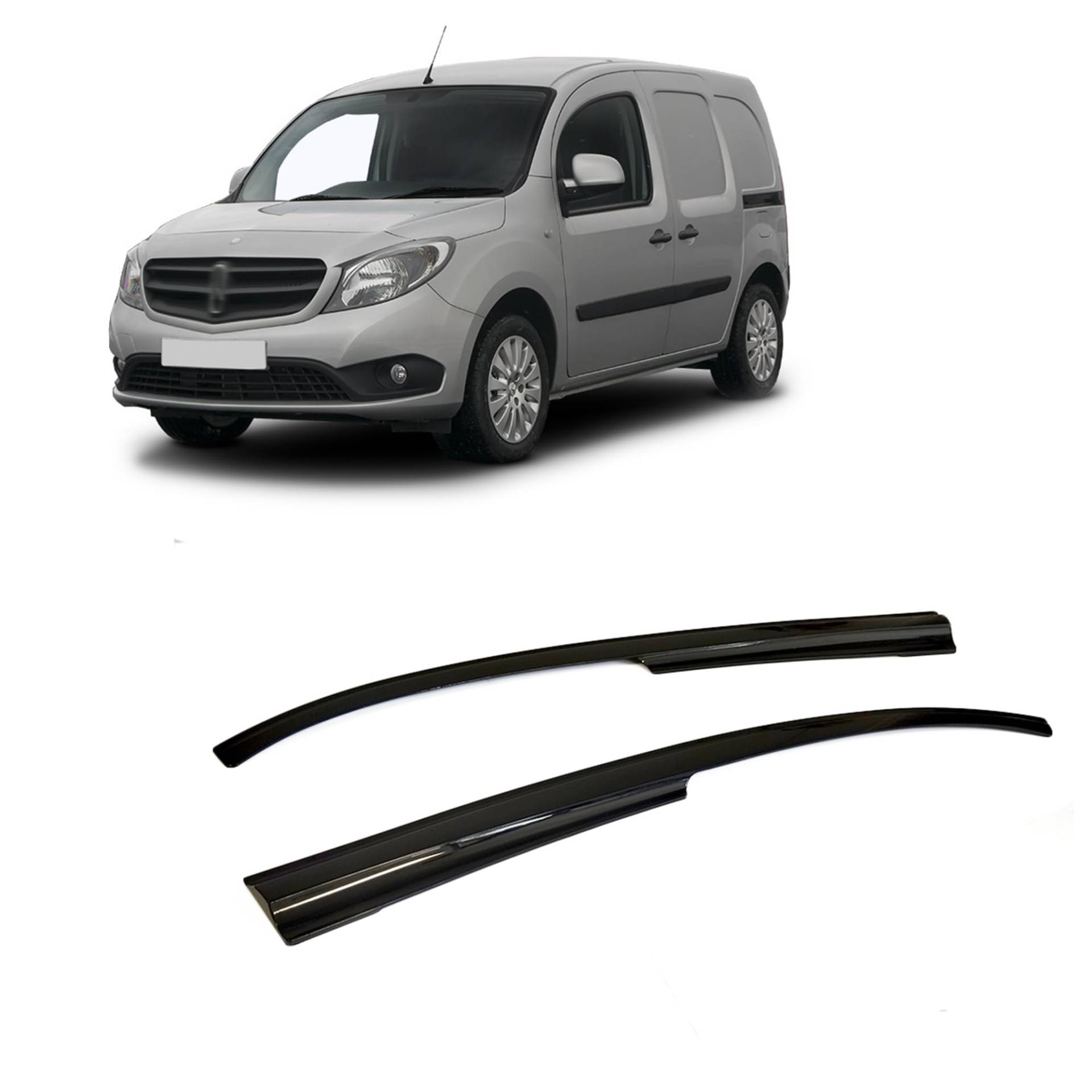 CarJoy Windabweiser Luftabweiser Regenabweiser Seitenfensterabweiser Kompatibel mit Mercedes Benz Citan 2008-2019 Autofenster Regenschutz Regenabweiser Anklebbare Deflektoren 2 Stück von CarJoy