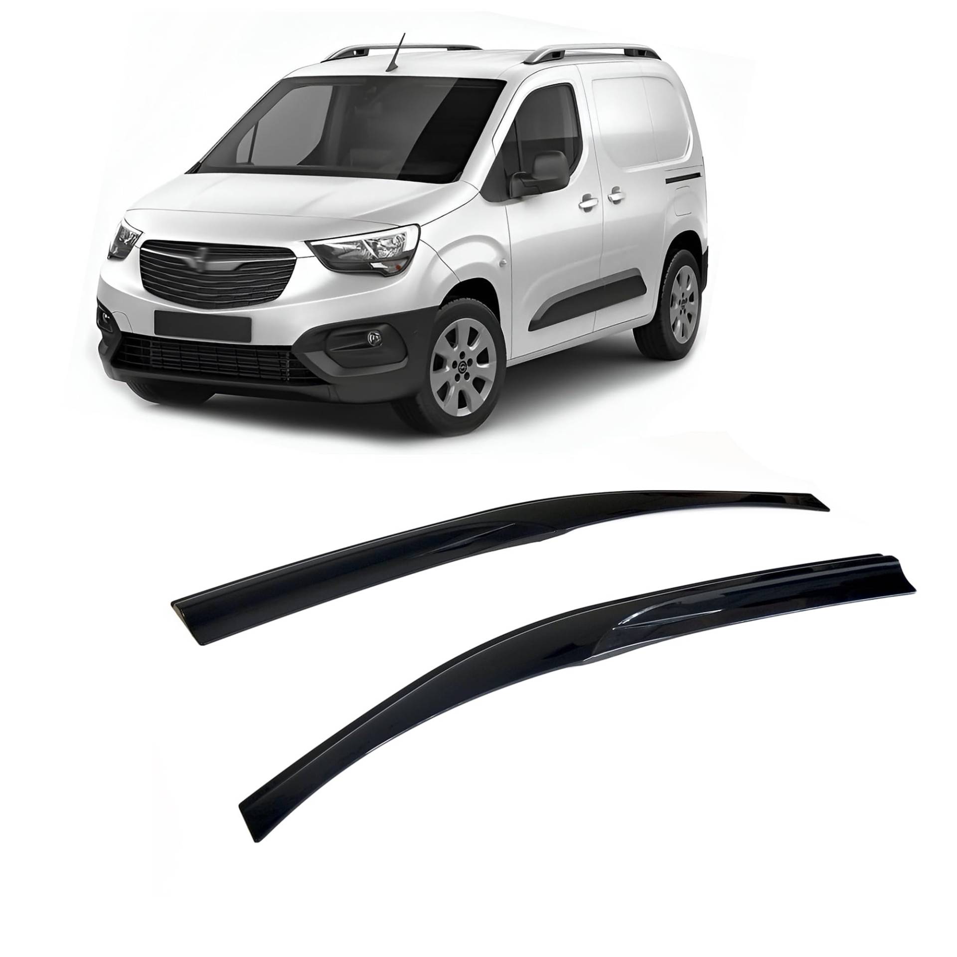 CarJoy Windabweiser Luftabweiser Regenabweiser Seitenfensterabweiser Kompatibel mit Opel Combo 2019-2024 Autofenster Regenschutz Regenabweiser Anklebbare Deflektoren 2 Stück von CarJoy