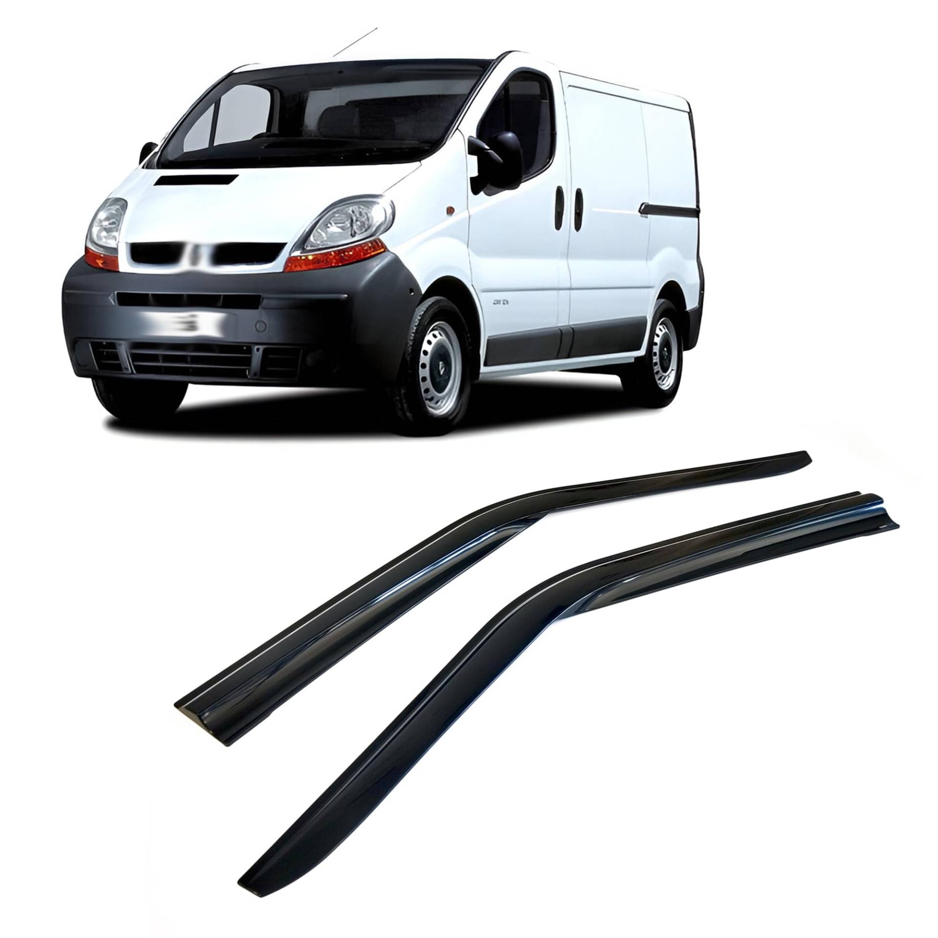 CarJoy Windabweiser Luftabweiser Regenabweiser Seitenfensterabweiser Kompatibel mit Renault Trafic 2003-2015 Autofenster Regenschutz Regenabweiser Anklebbare Deflektoren 2 Stück von CarJoy