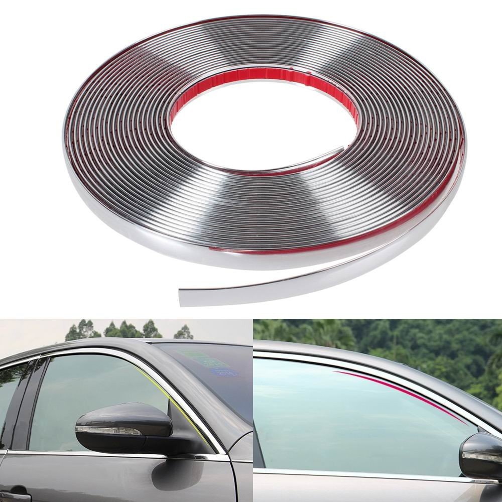 Universell 8mm x 3m Chromleiste Auto Dekor Zierleisten Leisten Selbstklebend Tuning Styling Chrom Kantenschutz von CarJoy