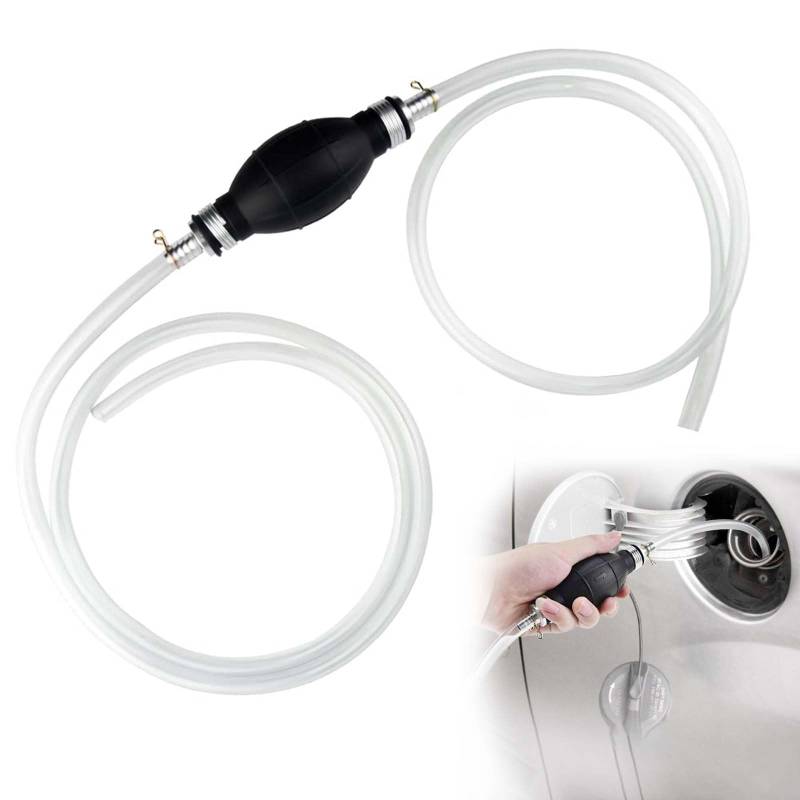 Handpumpe - Wasser und Benzin Umfüllpumpe mit 2M Schlauch - Handwasserpumpe für Auto, Boot, Motorrad - Kraftstoffpumpe für Öl, Diesel, Flüssigkeiten (10 mm) von CarPlusStudio