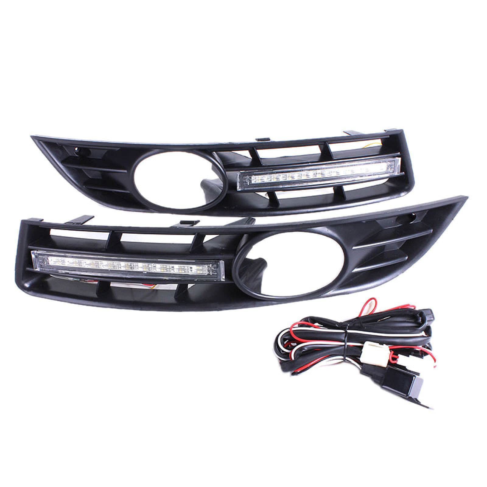 CarWorld Für Passat B6 2007-2011, Frontstoßstange Nebelscheinwerfer Licht Grillgitter + DRL LED Wasserdicht von CarWorld