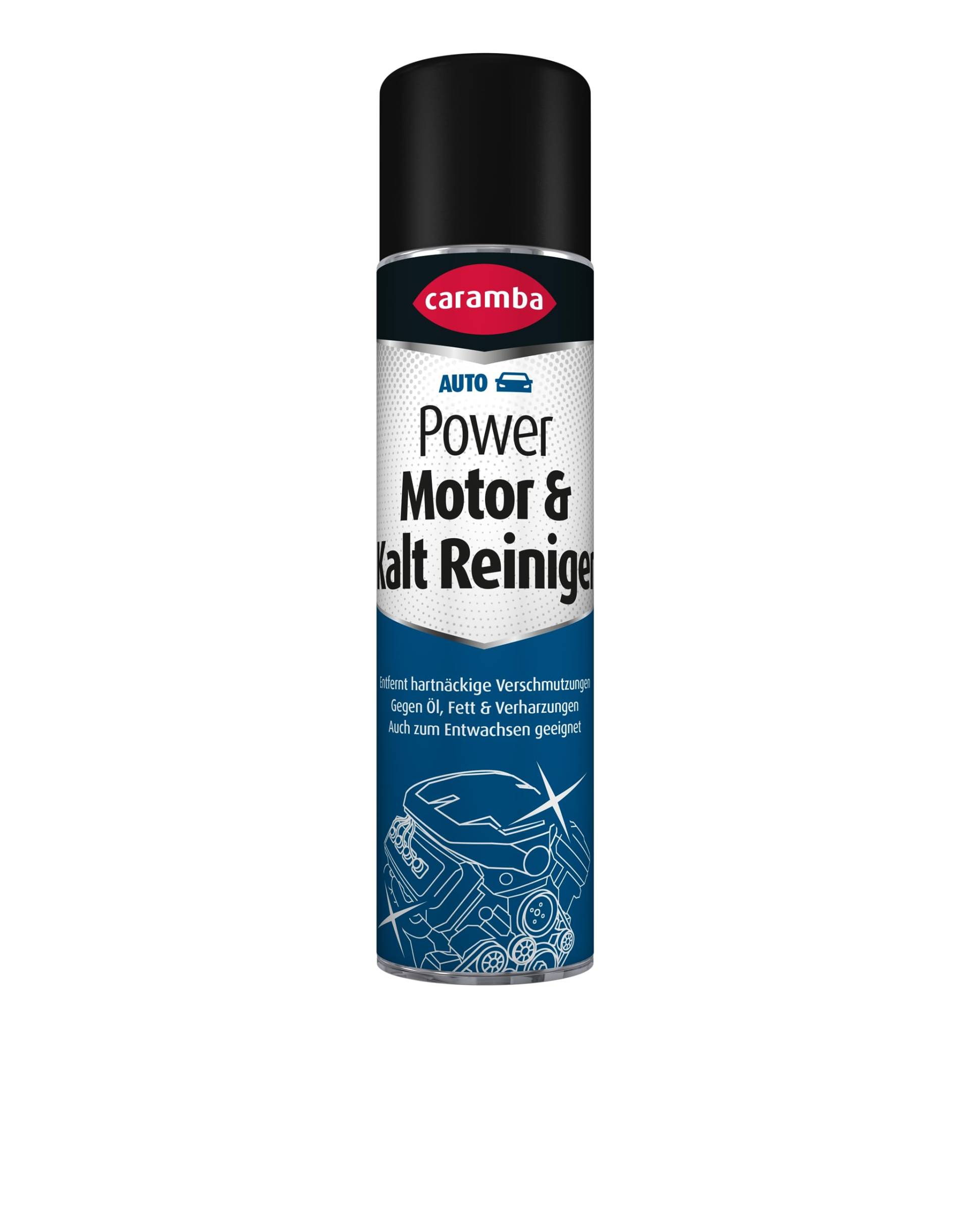 Caramba Power Motor & Kalt Reiniger, Entfernt Schmutz, Ölflecken und Fett, Reinigungs-Spray für Autos, Maschinenteile und Aggregate, 400 ml von Caramba