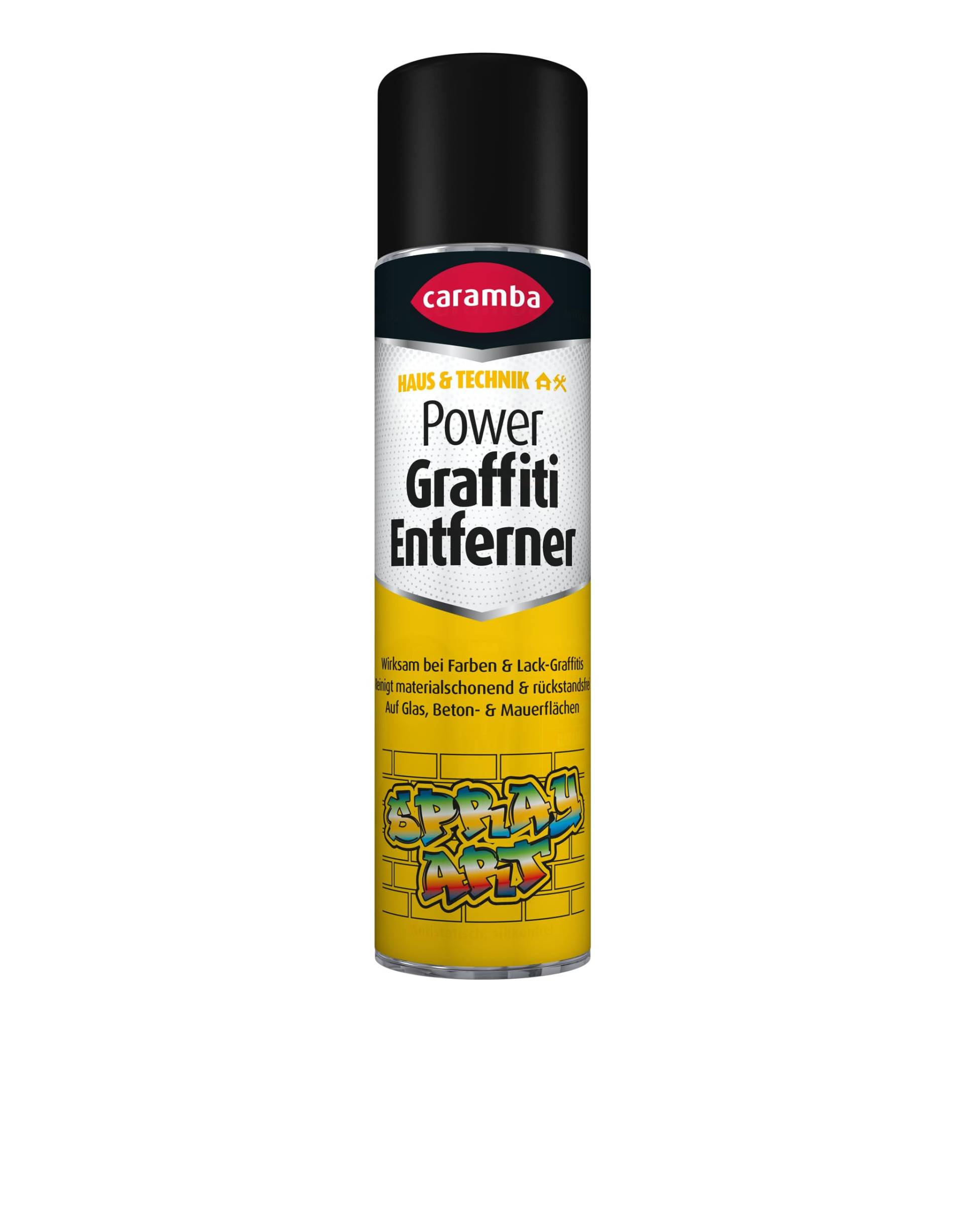 Caramba Power Graffiti Entferner, Beseitigt Sprühfarbe, Filzstift und Lack, Abbeizer für Beton, Glas, Metall und Kunststoff, Materialschonend, 400 ml von Caramba