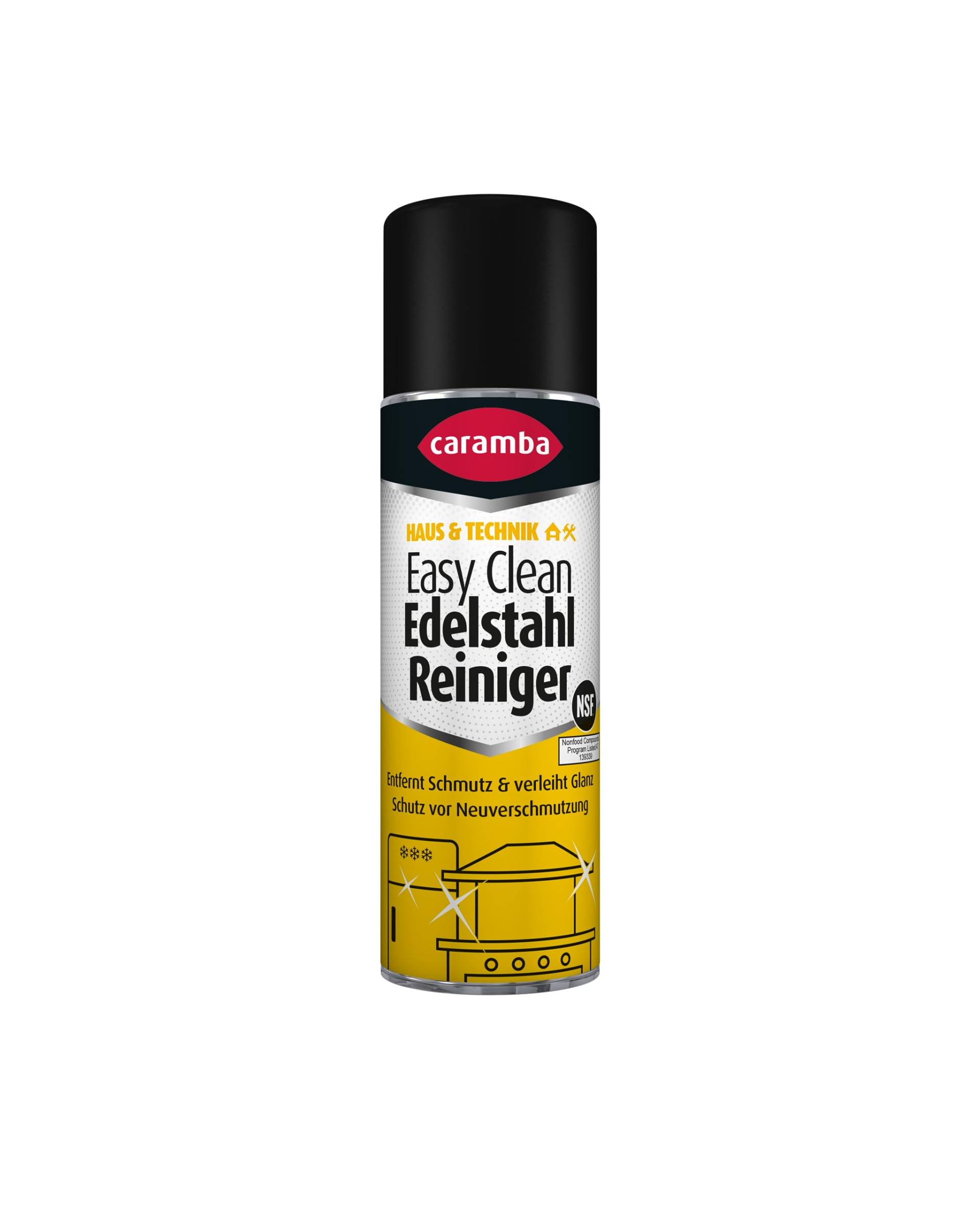 Caramba Easy Clean Edelstahl Reiniger (250 ml) – Putzmittel für Edelstahl, Aluminium, Kupfer und Messing – Edelstahlpflege und -reinigung für alle Metalloberflächen im Innen- und Außenbereich von Caramba