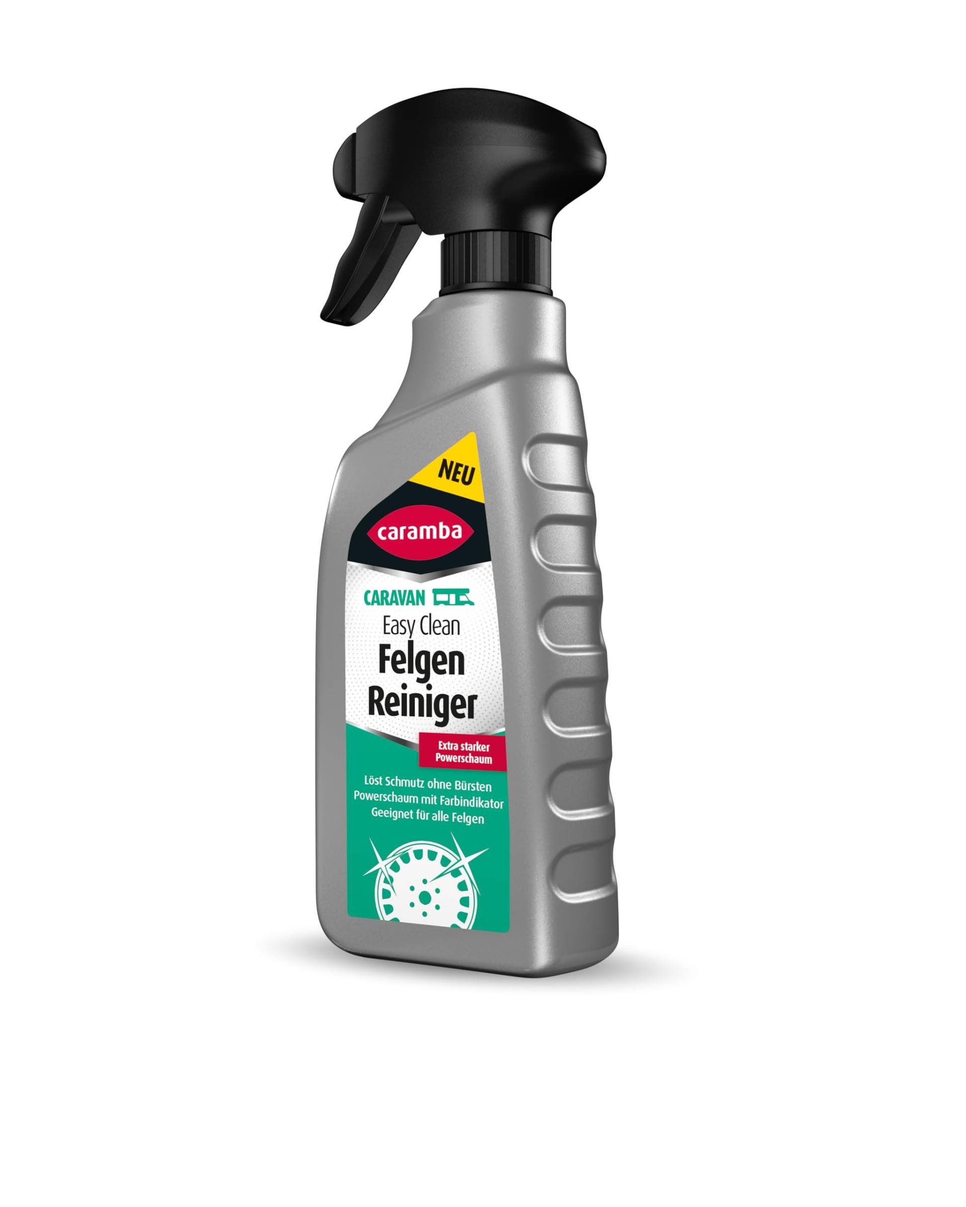 Caramba Caravan Easy Clean Felgen Reiniger (500 ml) – pH-neutraler und säurefreier Felgenreiniger gegen hartnäckigen Schmutz und für brillanten Glanz – materialschonende Reinigung von Wohnwagen Felgen von Caramba