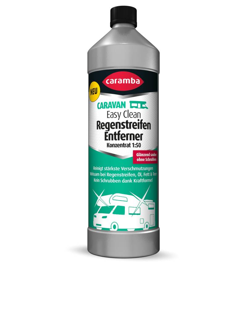 Caramba Caravan Easy Clean Regenstreifen Entferner, Außenreinigung von Wohnwagen und -mobilen, Entfernt auch Schmutz, Baumharz und mehr, 1 l von Caramba