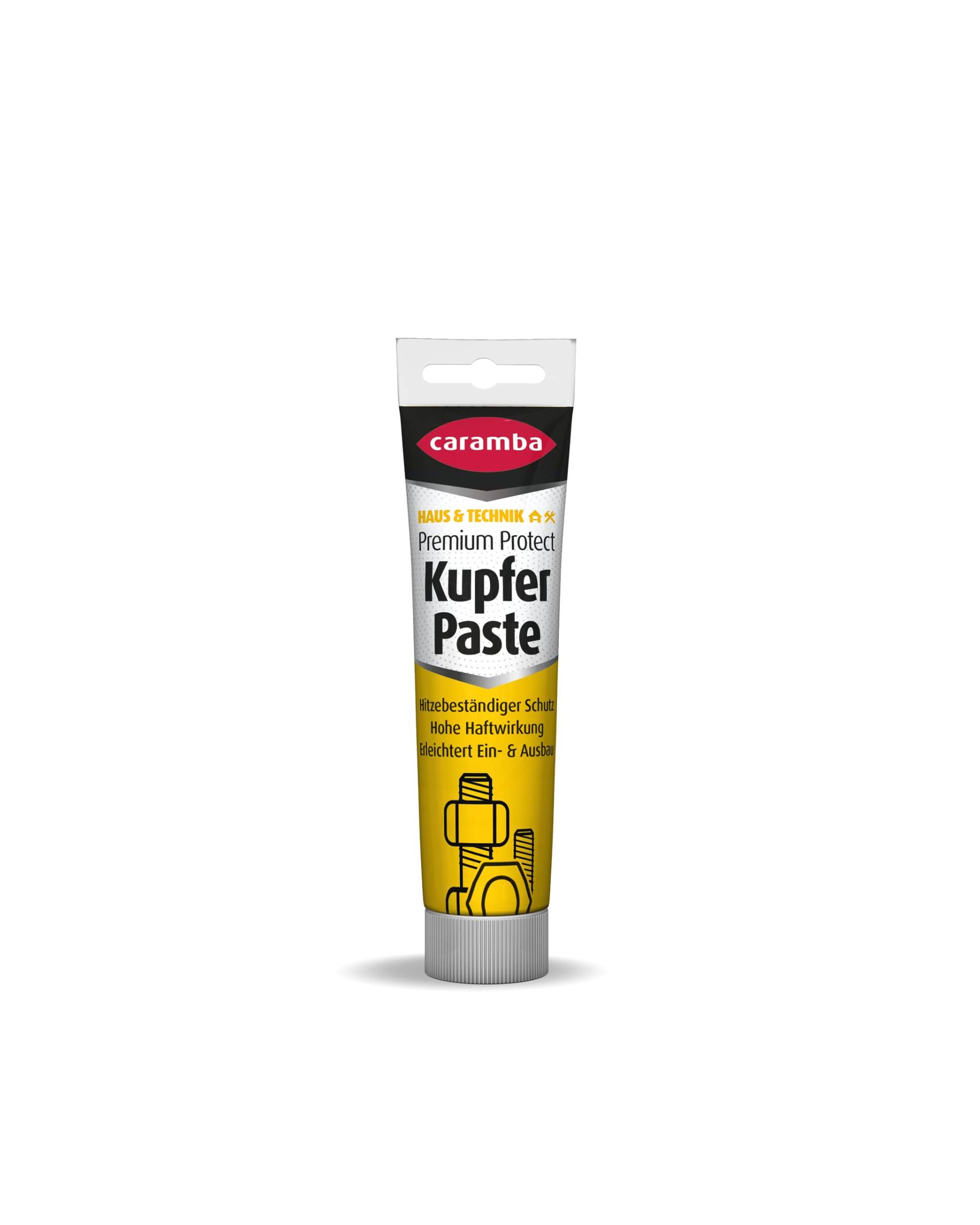 Caramba Premium Protect Kupfer Paste, Schmierfett für Schrauben und Metallteile, Temperatur- und Druckbeständig, Antifestbrennen und Korrosionsschutz, 100 g von Caramba