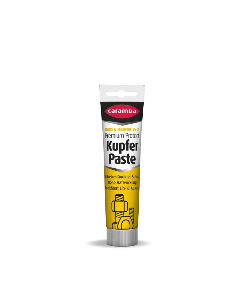 Caramba Premium Protect Kupfer Paste (100 g) – schützt belastete Bauteile aus Metall vor Festbrennen, Verschleiß, Verrosten u. v. m. – auch als Dichtungs-, Kontakt und Wärmeleitpaste anwendbar von Caramba