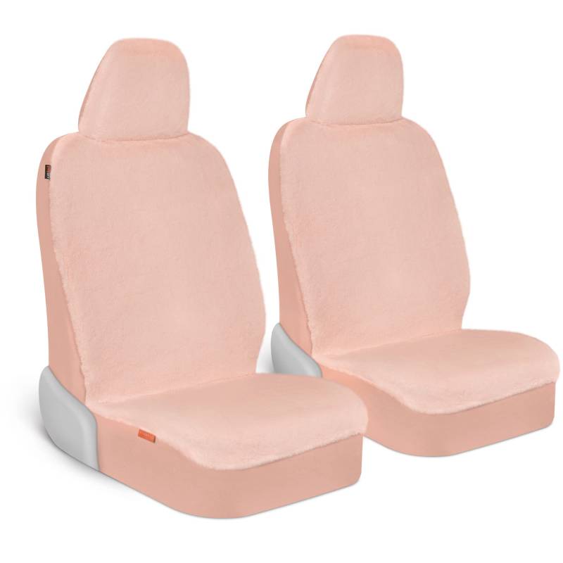 Carbella Aspen Weiche Rosa Schaffell Sitzbezüge für Frauen 2 Pack - Plüsch Kunstpelz Autositzbezüge für Vordersitze Niedliche Sitzschoner für Auto LKW Van SUV von Carbella