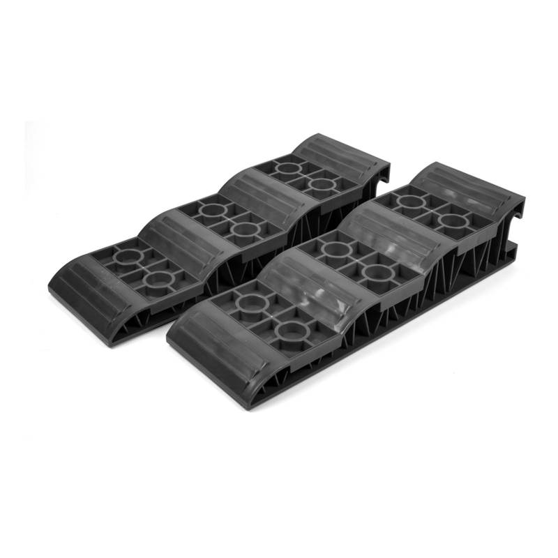 Stufenkeil schwarz 2er Set, 52 x 17 x 11 cm bis 1250 kg pro Keil Auffahrkeil Wohnmobil Ausgleichskeil Unterlegkeil von Carbest