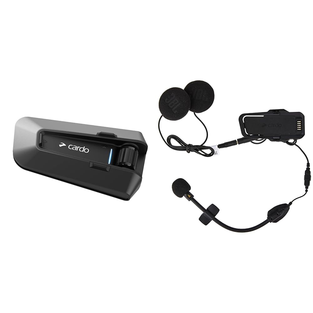 Cardo PACKTALK Edge Motorrad Bluetooth Kommunikationssystem Headset Gegensprechanlage – Einzelpackung Black & Unisex 2ND Helmet Packtalk Edge 2. Helm-KIT JBL, Schwartz, One Size von Cardo