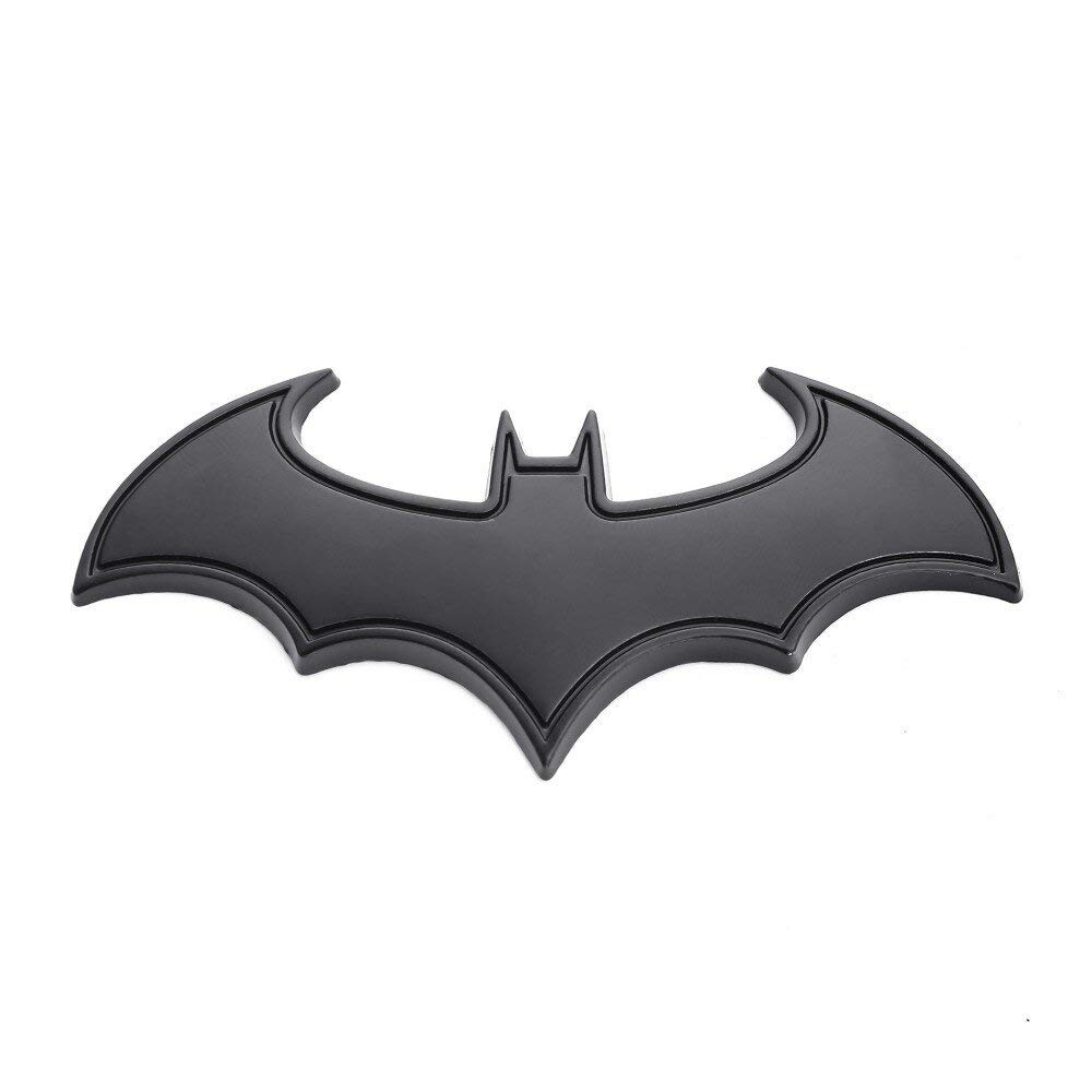 Careflection 3D Batman Black Badge Emblem Aufkleber Decal für alle Auto Fahrrad SUV Handy Laptop (8 x 3,5 cm) von Careflection