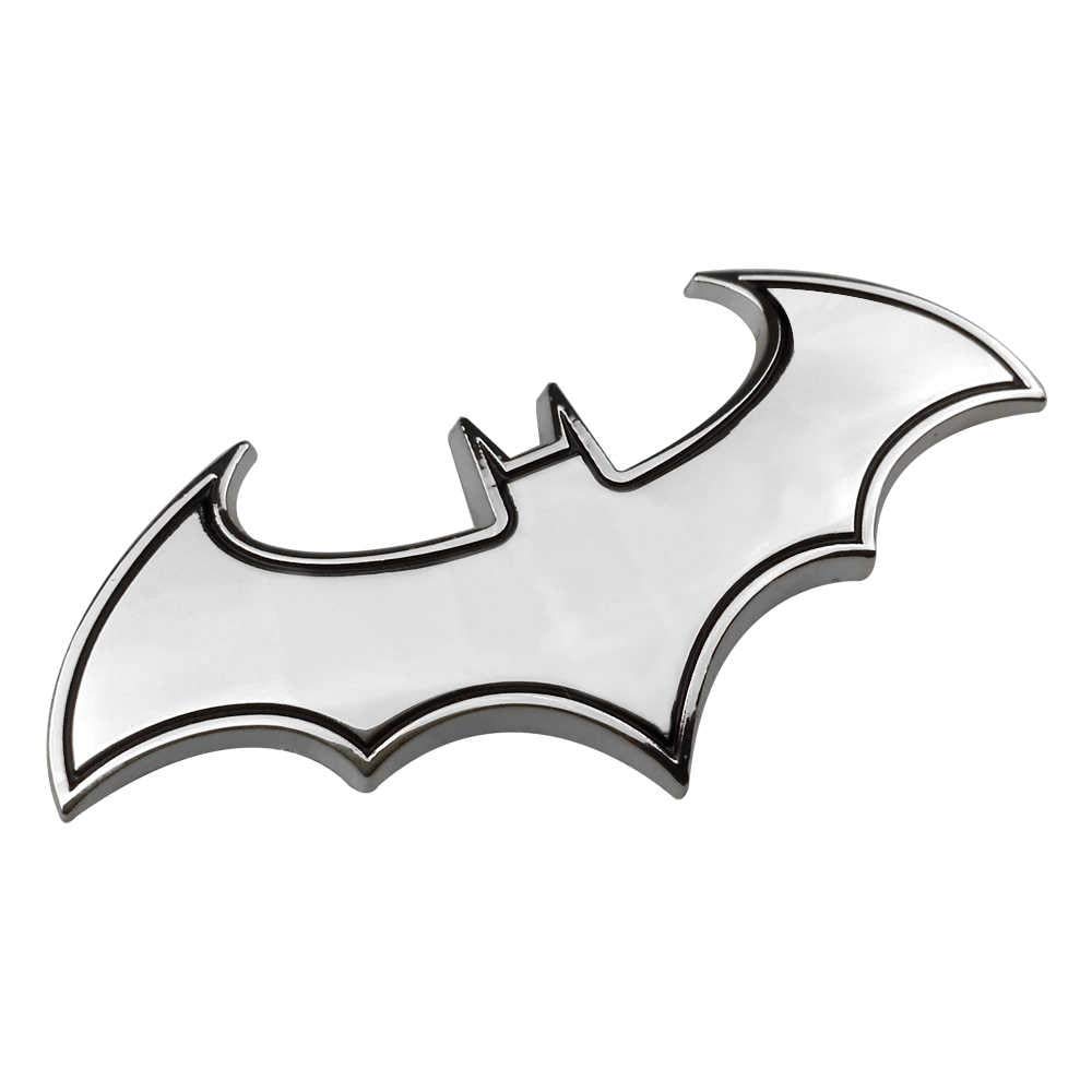 Careflection 3D Batman Silber Badge Emblem Aufkleber Decal für alle Auto Fahrrad SUV Handy Laptop (8 x 3,5 cm) von Careflection