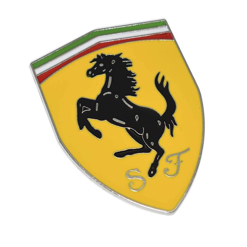 Careflection 3D Fe rrari Gelb Abzeichen Emblem Aufkleber Aufkleber für Ferrari Auto Motorrad SUV Mobile Laptop (7,5 x 5,3 cm) von Careflection