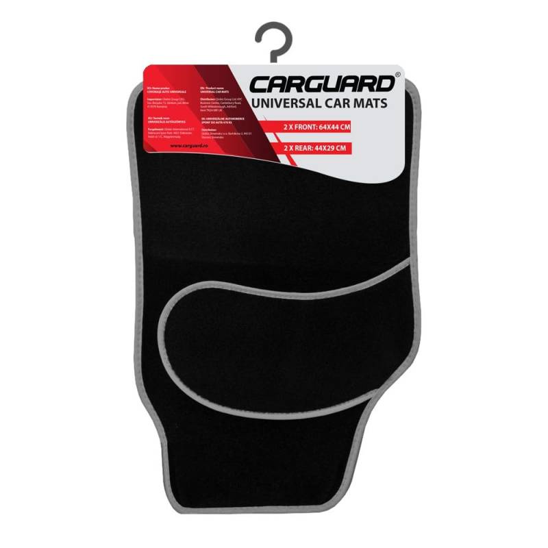 Carguard - Universal Fußmatten Set - Grau/Schwarz - 4x Automatte Universal - Stoff von Carguard