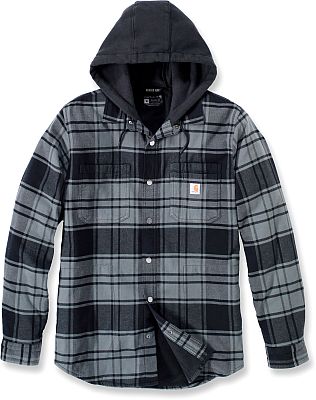 Carhartt Flannel-Fleece, Kapuzen-Hemd/Jacke - Grau/Dunkelgrau (Elm) - L von Carhartt