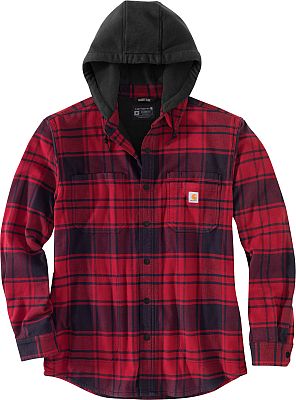 Carhartt Flannel-Fleece, Kapuzen-Hemd/Jacke - Rot/Schwarz (R09) - M von Carhartt