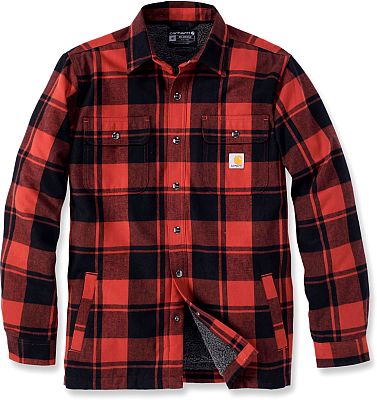 Carhartt Flannel Sherpa, Textiljacke - Schwarz/Rot - S von Carhartt