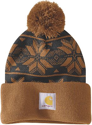 Carhartt Knit Pom Jacquard, Mütze - Hellbraun/Grau - Einheitsgröße von Carhartt