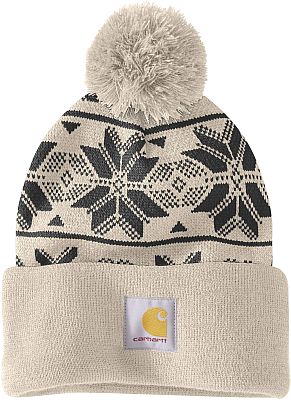 Carhartt Knit Pom Jacquard, Mütze - Weiß/Grau - Einheitsgröße von Carhartt