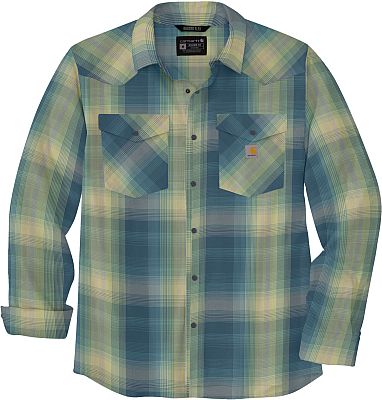 Carhartt Montana Rugged Flex Relaxed-Fit, Hemd - Blau/Grün - L von Carhartt