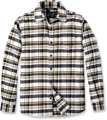 Carhartt Rugged Flex™ Flannel Plaid, Hemd - Weiß/Schwarz/Gelb - XL von Carhartt