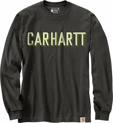 Carhartt Workwear Logo, Langarmshirt - Dunkelgrau/Hellgrün - XL von Carhartt