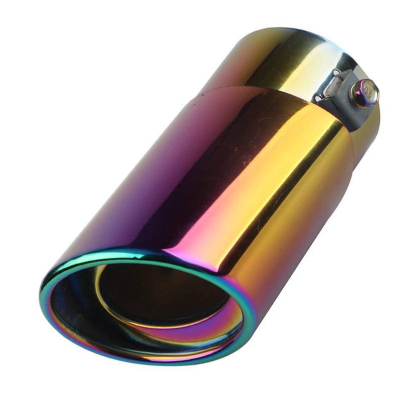 Carkio Auspuffspitze Universal 3.8cm-5cm Edelstahl Auspuff Muffler Tip Pipe Auto Oval Heckauspuff gerade Endrohr Schalldämpfer Modifikation Regenbogen Farben von Carkio