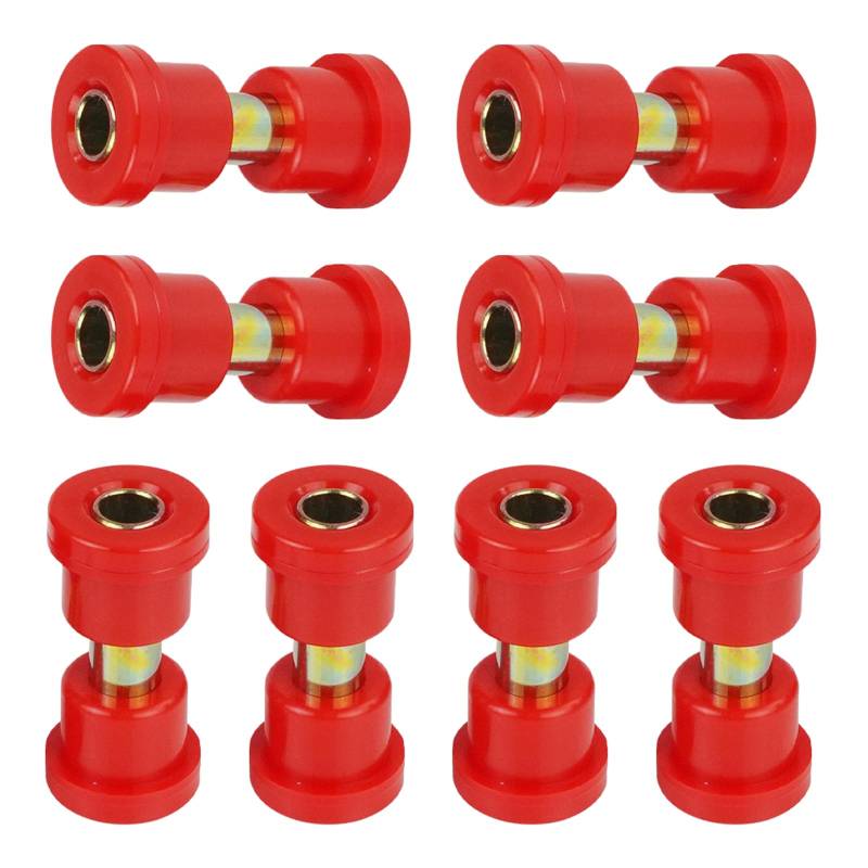 Carkio Club Car DS Rear Spring Bushing Kit, Red GolfCart Suspension Shackle Parts for Ezgo 1981-Up Club Car DS, Replace Polyurethane Bushing and Sleeves Replaces Part # 1012303 1015583 von Carkio