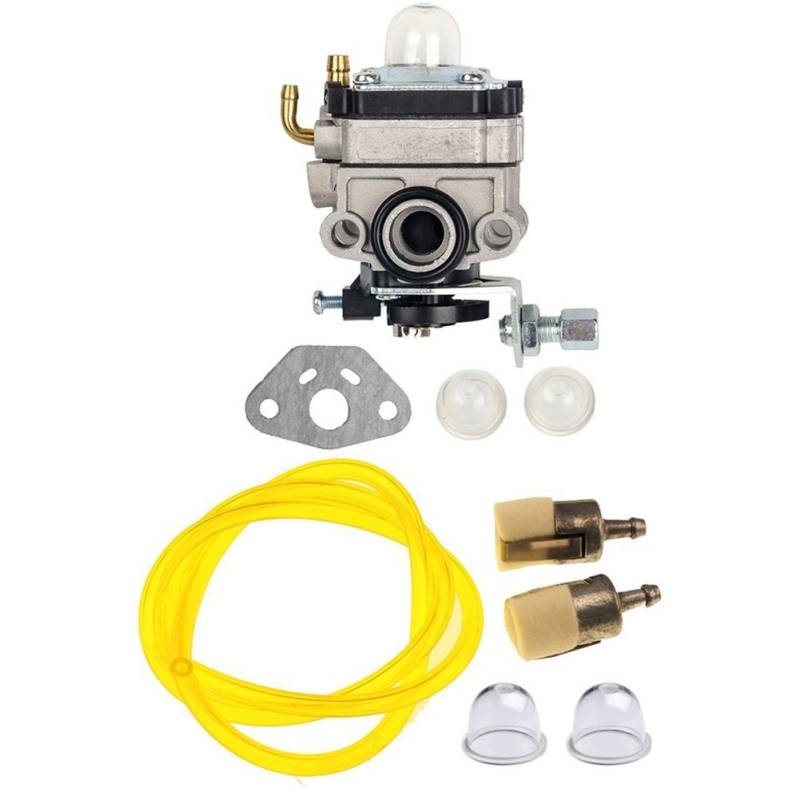 Carkio Vergaser mit Primerkolbendichtung Kraftstoffleitung Filter Compatible with Honda GX31 GX22 FG100 Little Wonder Mantis Tiller HHE31C HHT31S UMK431 UMK431K1 Rasentrimmer Freischneider von Carkio