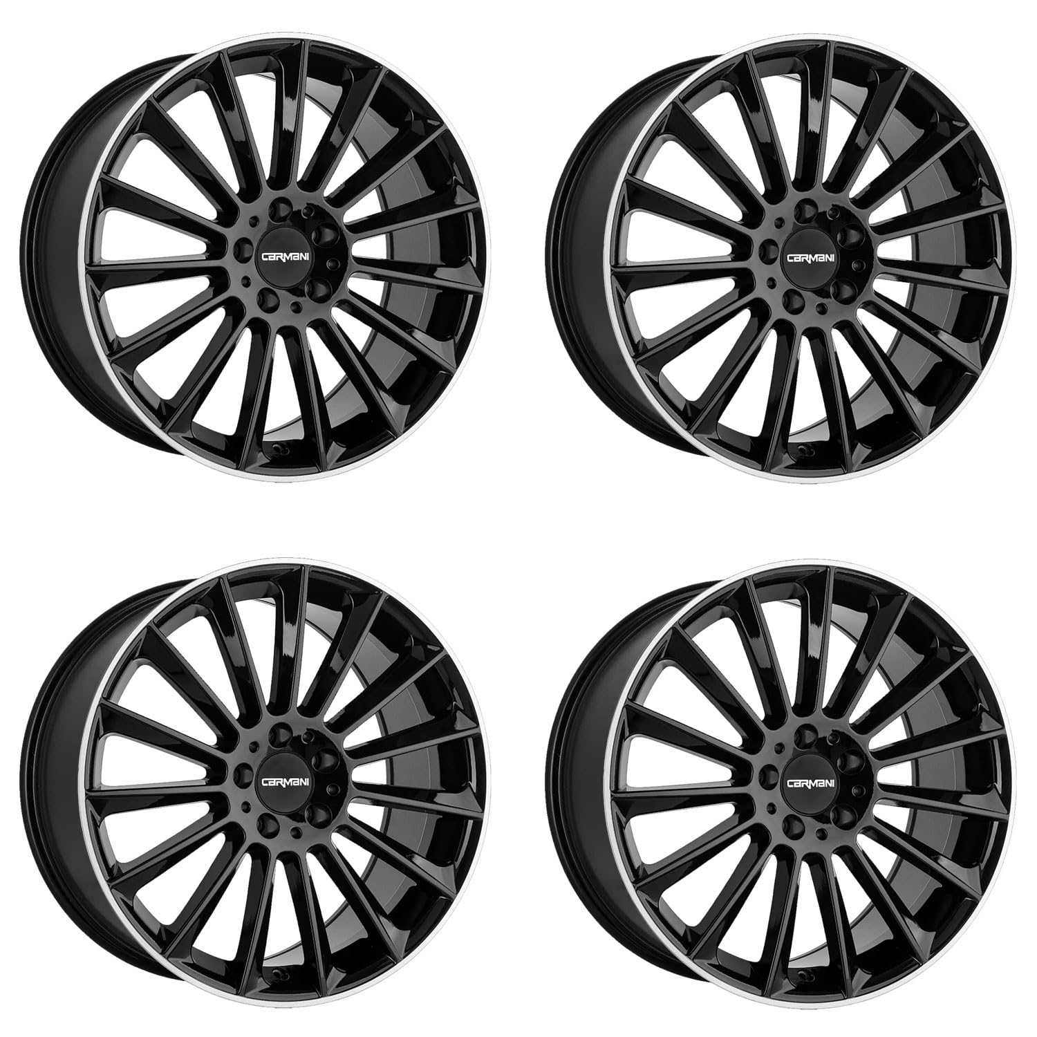 4x Carmani Felgen 17 Fritz 10.5x21 ET19 5x112 black lip polish kompatibel mit Audi A8 E-Tron Q8 RS6 RS7 von Carmani