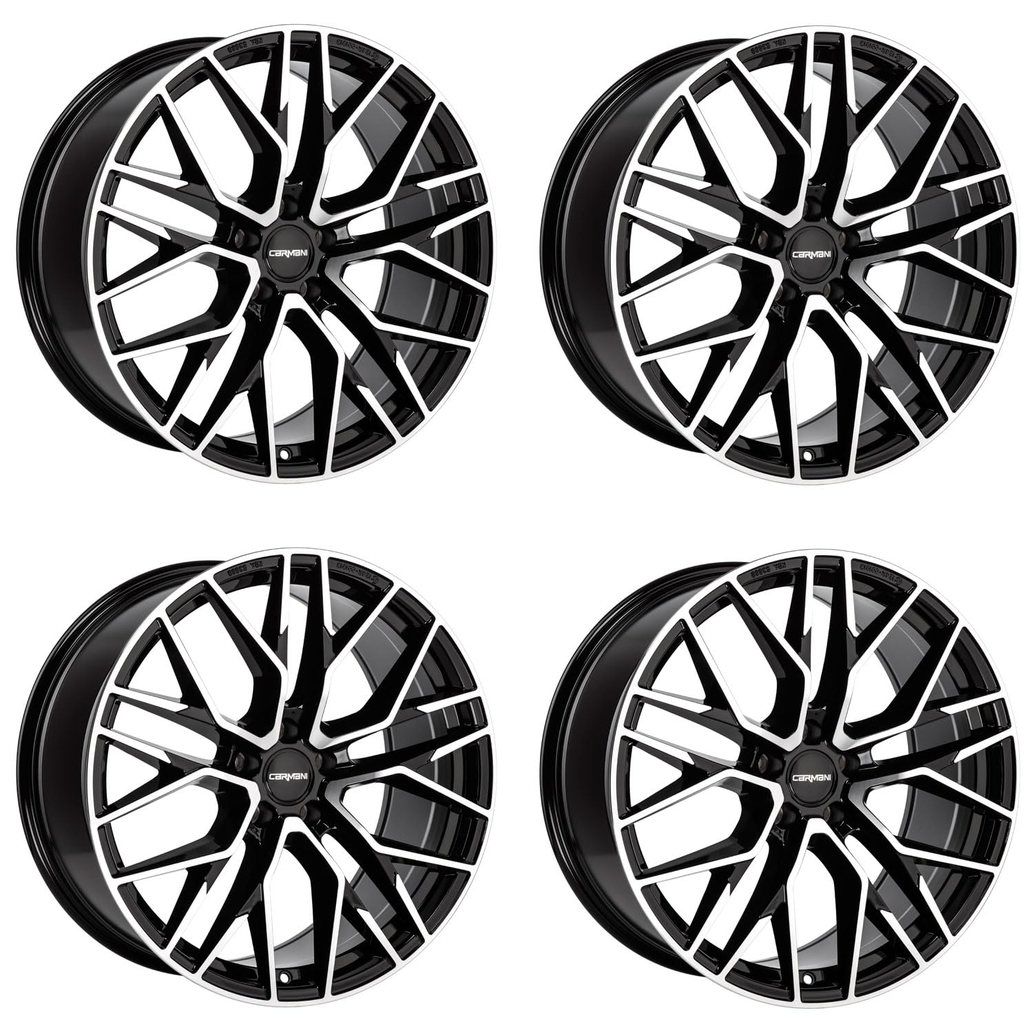 4x Carmani Felgen 20 Ludwig 9.0x21 ET30 5x112 black polish kompatibel mit Audi A4 A6 A7 A8 Q3 Q4 Q5 RS Q3 RS7 von Carmani