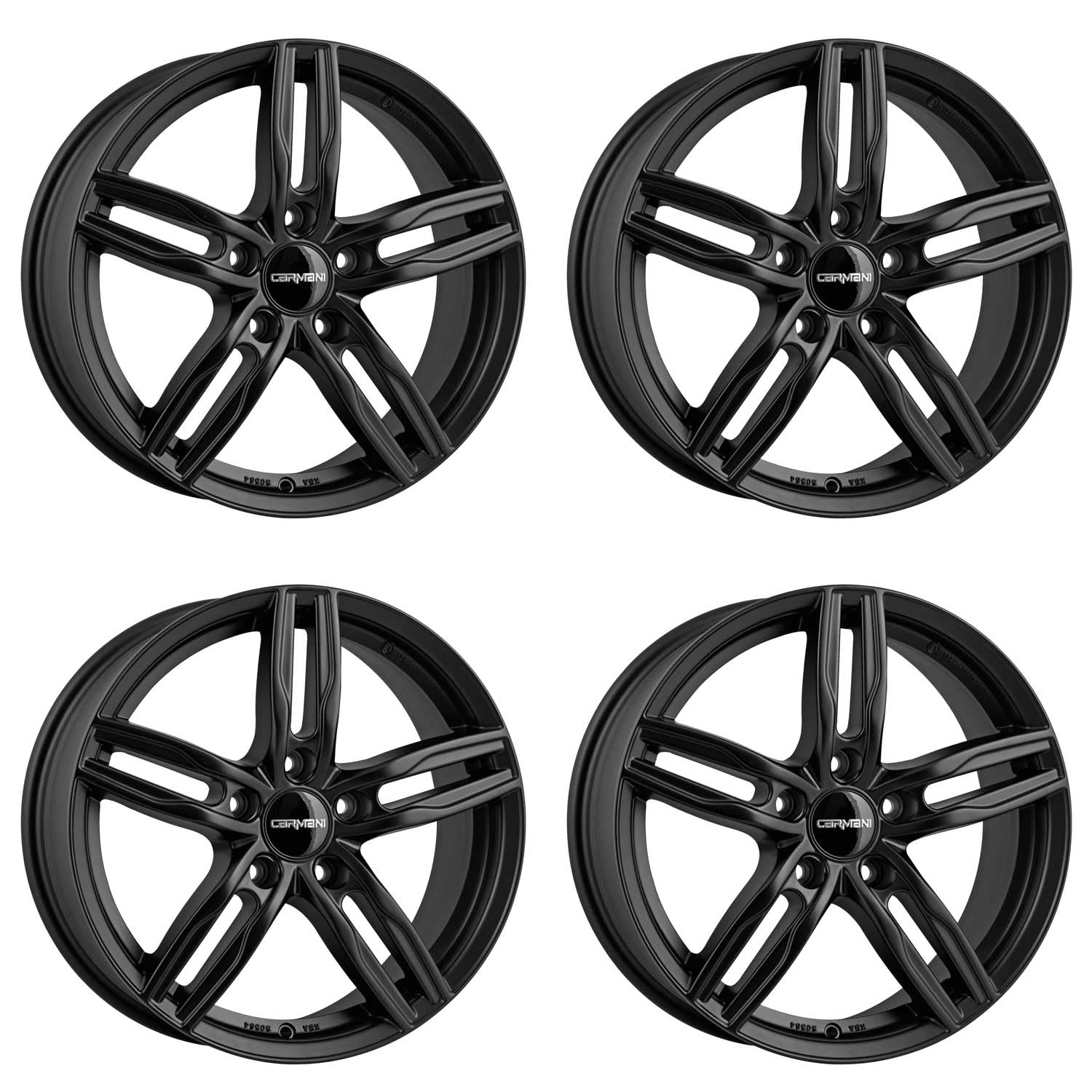 4x Carmani Felgen Alufelgen 14 Paul 6,5x16 ET45 5x108 black matt kompatibel mit Ford C-Max Focus Galaxy S-Max Kuga Mondeo Transit Tourneo von Carmani