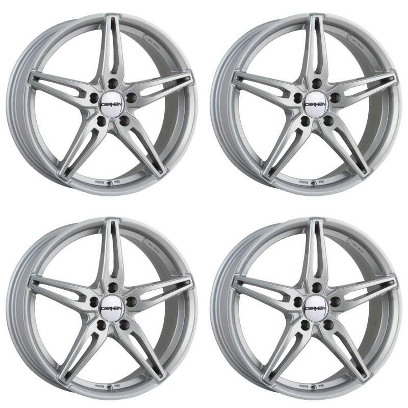 4x Carmani Felgen Alufelgen 15 Oskar 6,5x16 ET33 5x112 kristall silber kompatibel mit Audi A3 A4 Q2 von Carmani