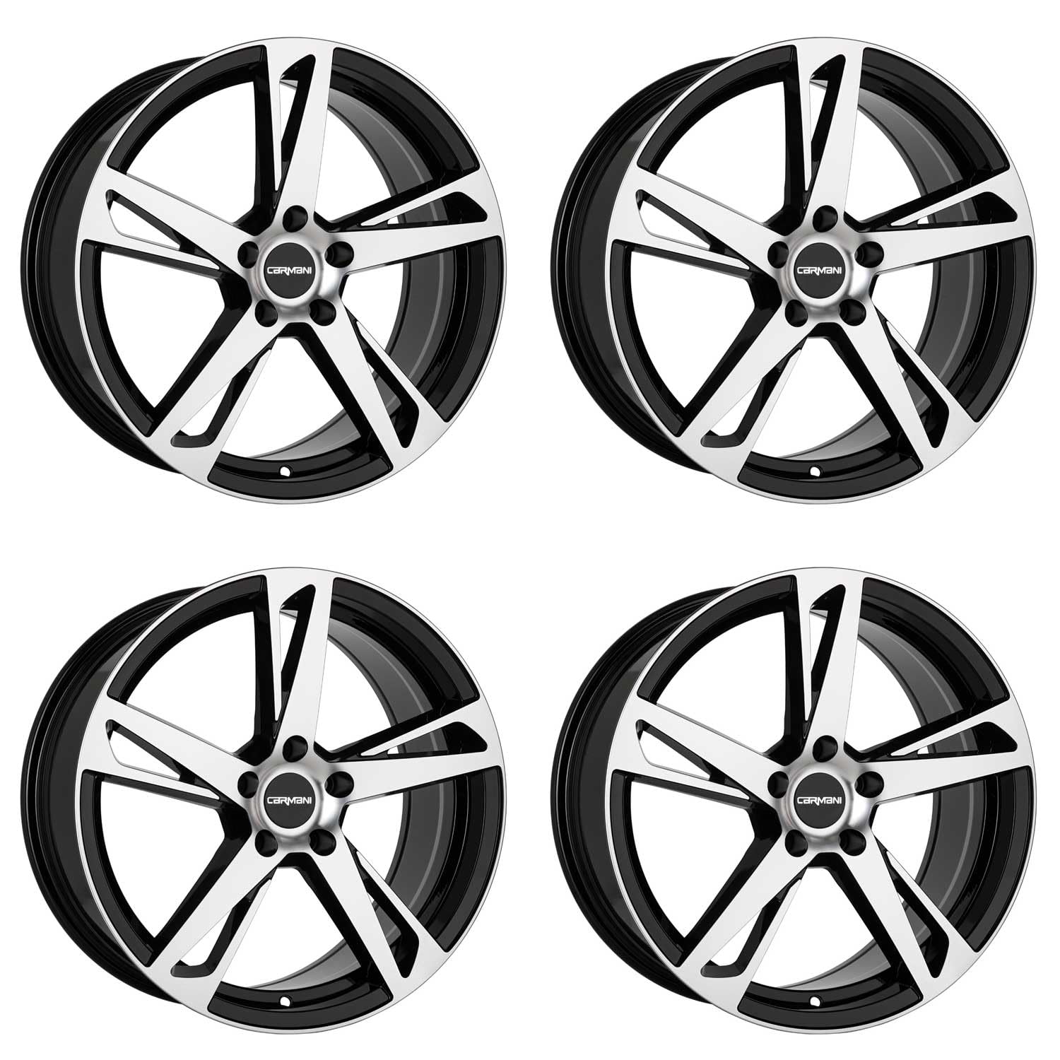 4x Carmani Felgen Alufelgen 16 Anton 6,5x16 ET38 5x100 black polish kompatibel mit Chrysler PT Cruiser Sebring Stratus von Carmani