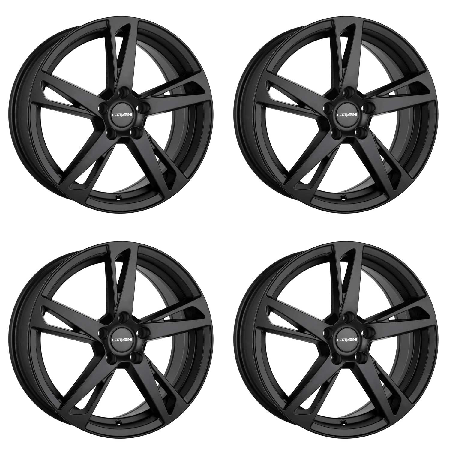 4x Carmani Felgen Alufelgen 16 Anton 6,5x16 ET50 5x112 black matt kompatibel mit Audi A3 von Carmani