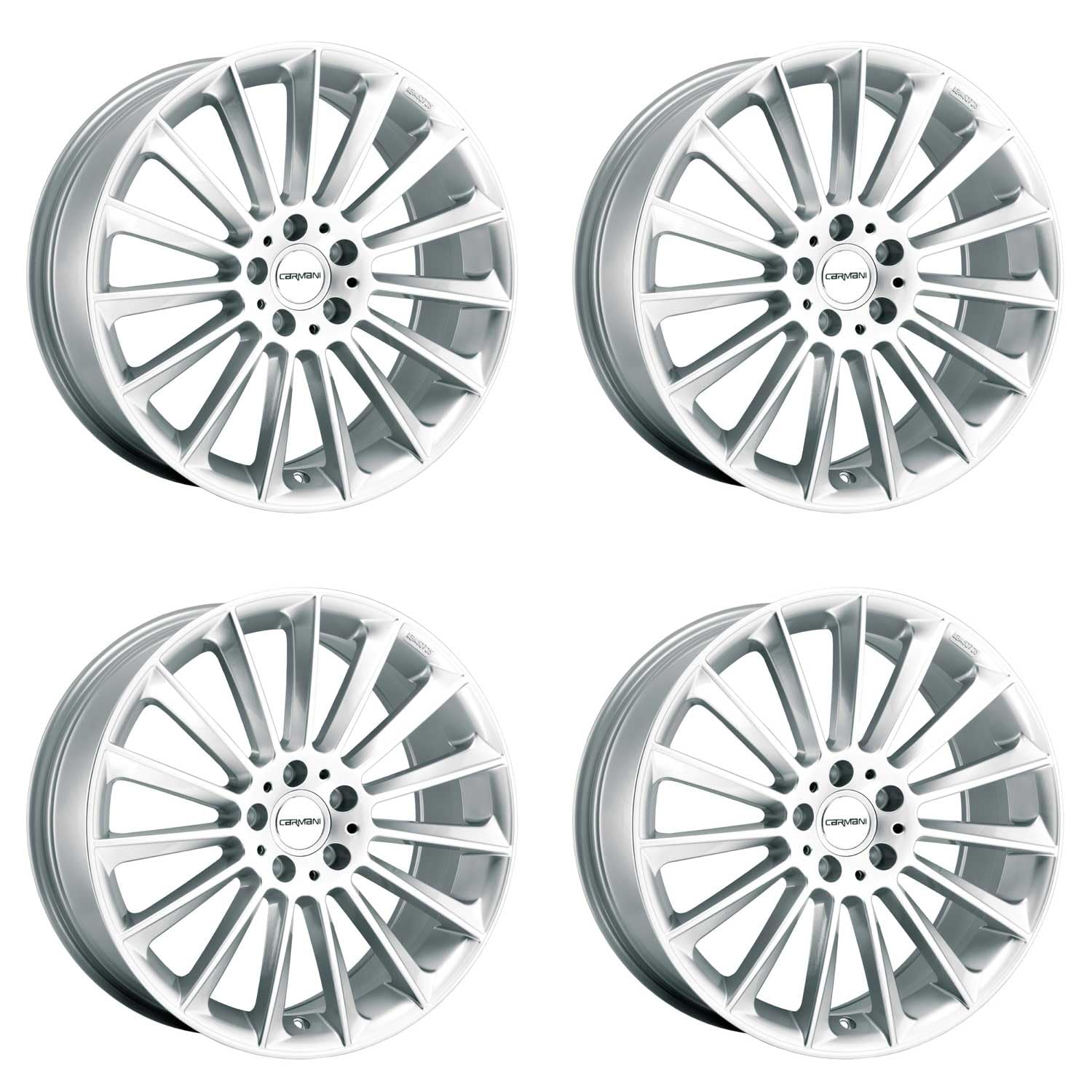 4x Carmani Felgen Alufelgen 17 Fritz 10,0x22 ET20 5x112 white silver kompatibel mit Audi A6 A7 E-Tron Q5 Q7 Q8 von Carmani