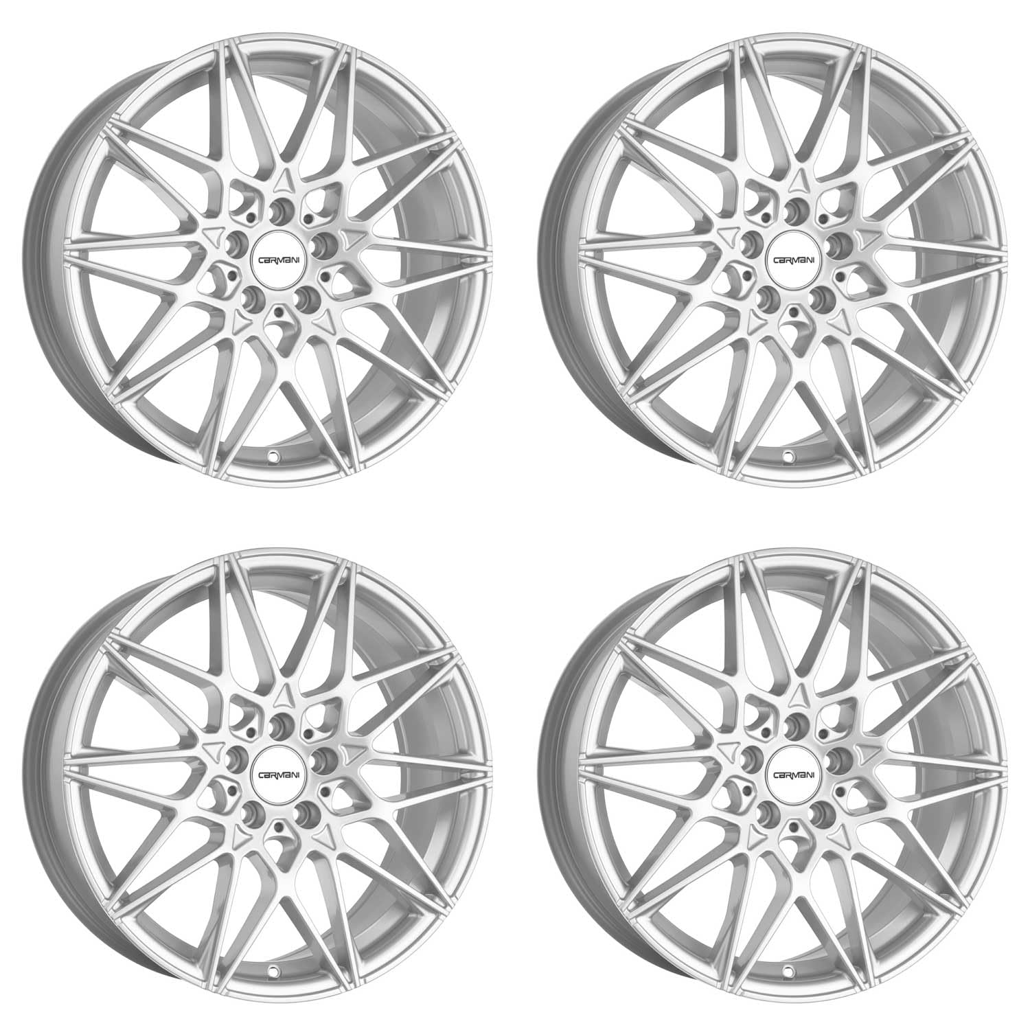 4x Carmani Felgen Alufelgen 18 Knut 8,0x19 ET27 5x112 white silver kompatibel mit Audi A3 A4 A5 A6 A7 A8 Q2 Q3 Q5 RS Q3 RS3 von Carmani