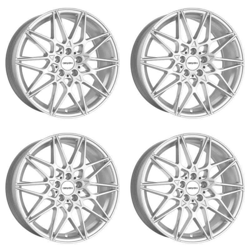 4x Carmani Felgen Alufelgen 18 Knut 8,0x19 ET27 5x112 white silver kompatibel mit Audi A3 A4 A5 A6 A7 A8 Q2 Q3 Q5 RS Q3 RS3 von Carmani