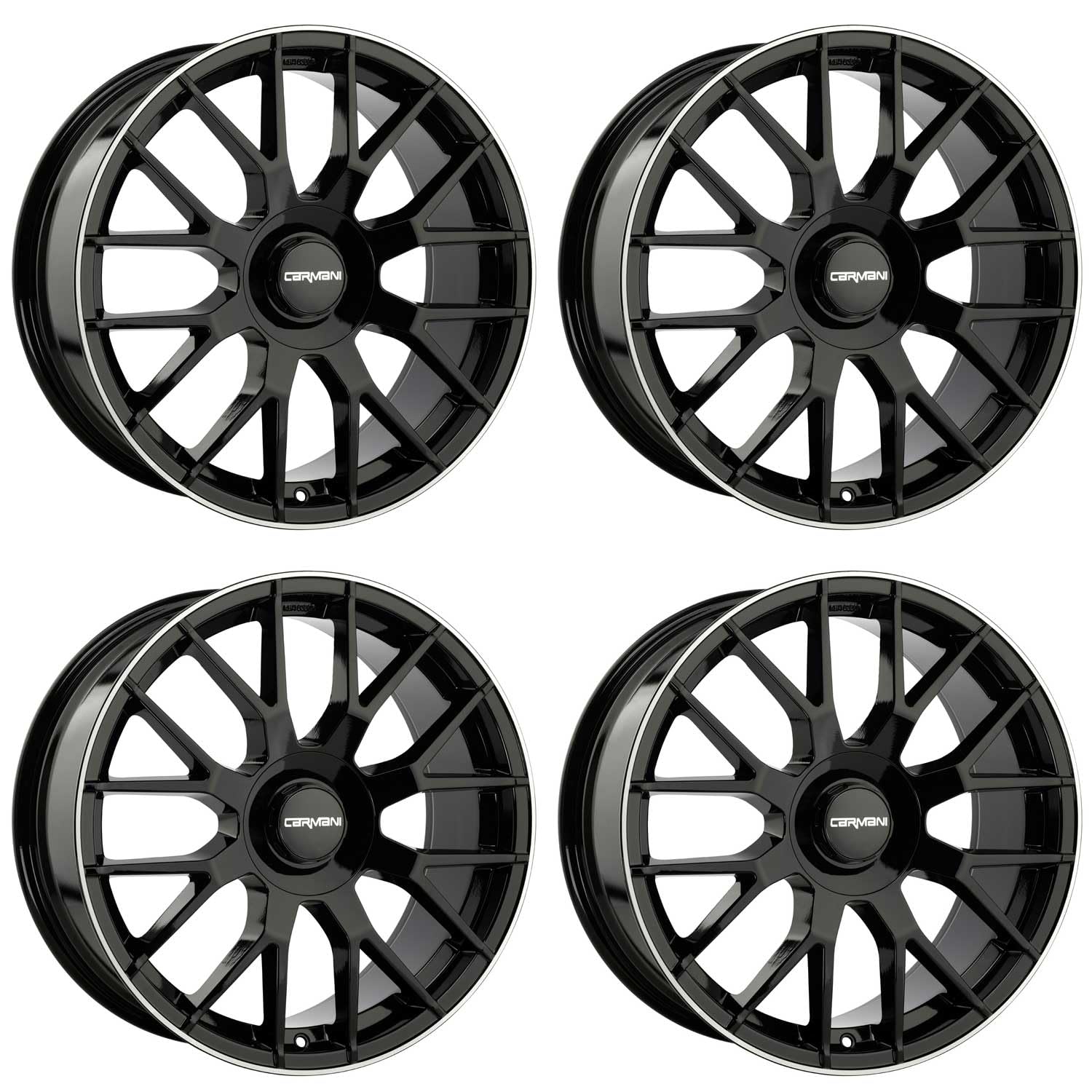 4x Carmani Felgen Alufelgen 19 Hugo 8,0x19 ET45 5x108 black lip polish kompatibel mit Volvo C30 S40 V50 C70 S40 V40 S60 S80 S90 V90 V60 V70 XC70 XC40 X von Carmani