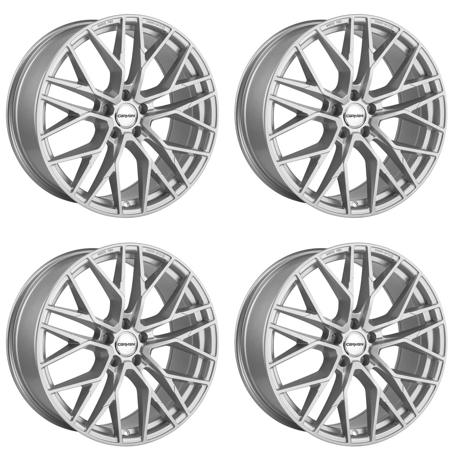 4x Carmani Felgen Alufelgen 20 Ludwig 7,5x17 ET35 5x112 white silver kompatibel mit Audi A3 A4 A5 A6 A7 A8 Q2 Q3 TT von Carmani